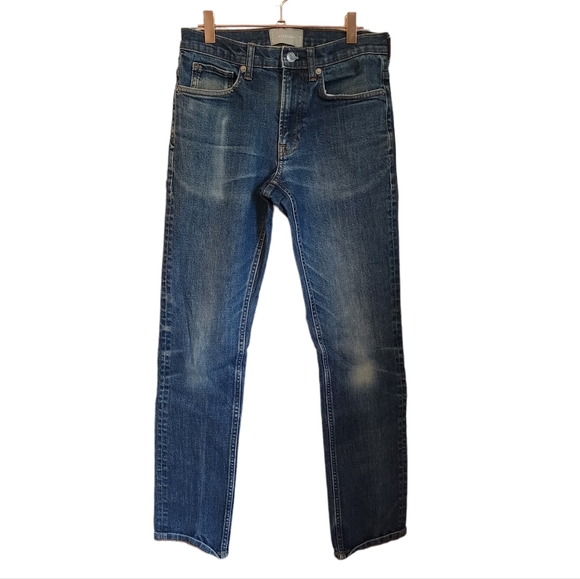 Everlane Distressed Fading Slim Straight Jeans - Picture 2 of 9